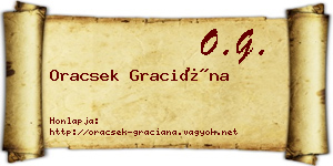 Oracsek Graciána névjegykártya